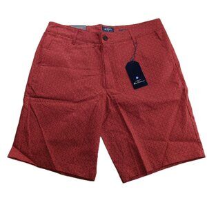 Ben Sherman Men's Regular Fit Stretch Chino Shorts Size 33 Red Print